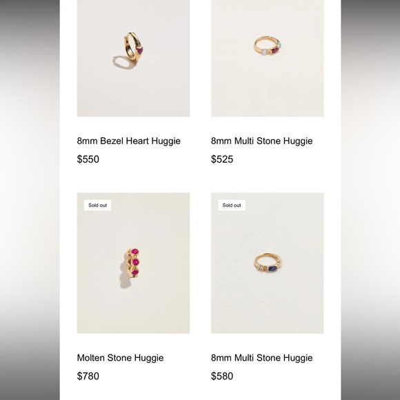 Pamela Love 8 mm Multi Stone Huggie in Diamond, Opal, and Pearl - Picture 10 of 10